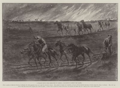 A Prairie Fire in the North-West of America, Ploughing to Arrest the Flames by Paul Frenzeny
